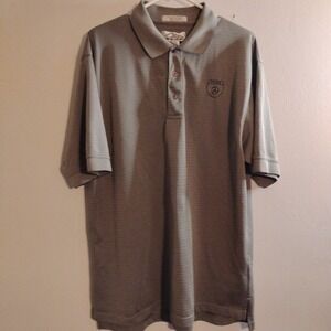 Tri-Mountain Gray Polo Shirt Men's golf XL Short Sleeve Moisture Wicking Logo